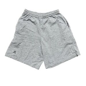 Vintage Y2K Russell Athletic Cotton Sweat Shorts Pockets Men's Size Medium Gray